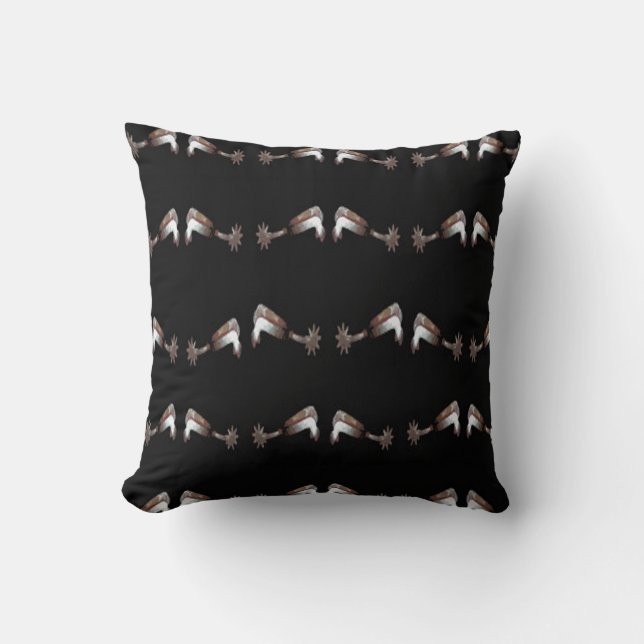 Coussin Argent Spire sur Noir (Recto)