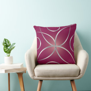 Coussin Argent sur magenta