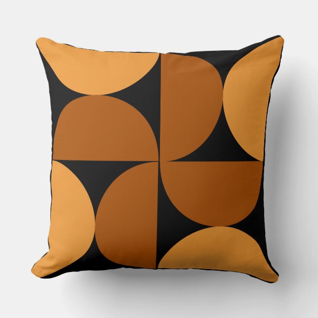 Coussin Argile brûlée moderne du milieu du siècle et Mocha (Recto)