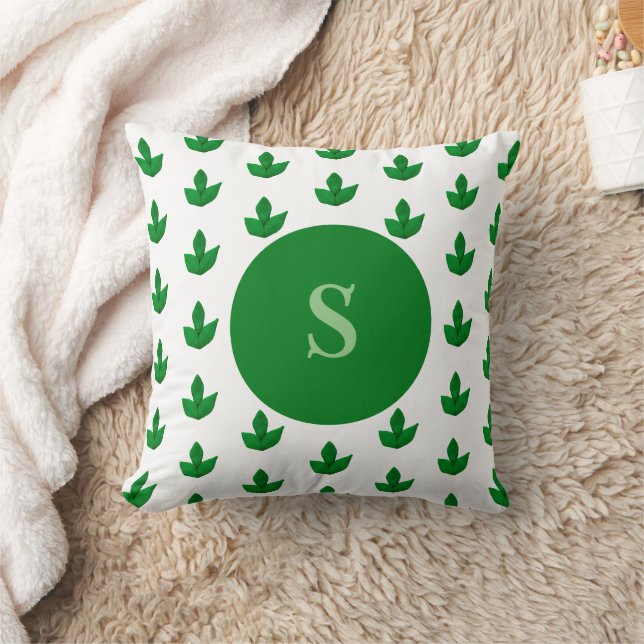 Coussin Argile moderne rétro cool vert motif (Couverture)