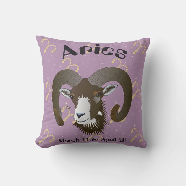 Coussin Aries March 21 à avril 20 Pillows (Recto)