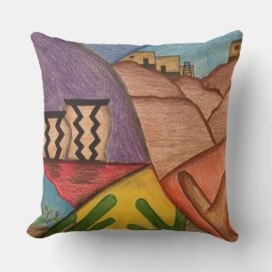 Coussin Arizona Desert Folk Art coloré Jeu d'oreiller