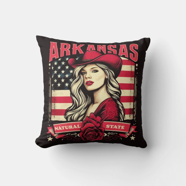 Coussin Arkansas Cowgirl (Recto)