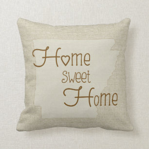 Coussin Arkansas-Home Sweet Home nom personnalisé