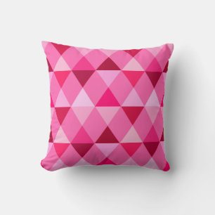 Coussin Arlequin / motif diamant - Rose Rose & Vin