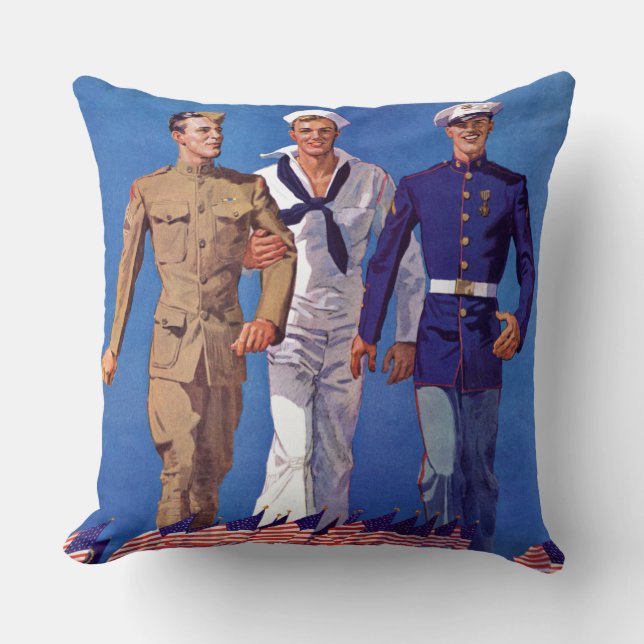 Coussin Armée, Marine et Marines (Recto)