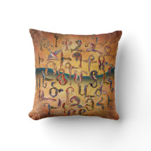 Coussin arménien d'alphabet d'oiseaux