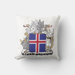 Coussin Armoiries de l'Islande Gardiens mythiques Art