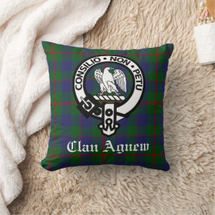 Coussin Armoiries et tartan du clan écossais Agnew