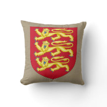 Armoiries royales d'Angleterre sur lin Faux Beige