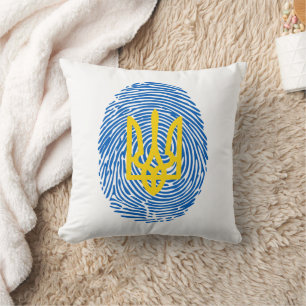 Coussin Armoiries ukrainiennes sur empreintes digitales ar
