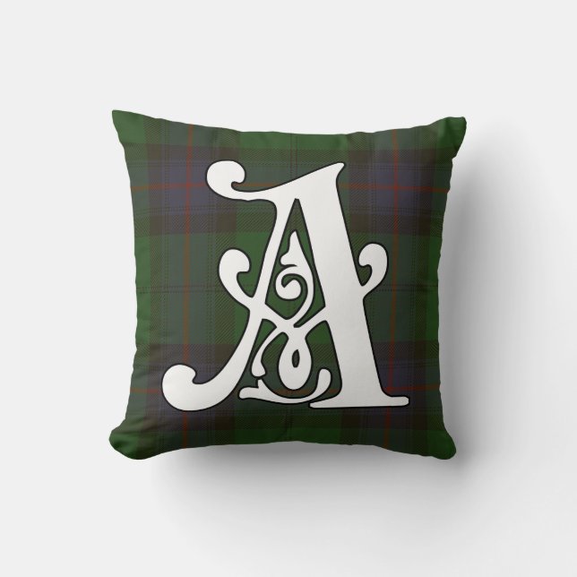 Coussin Armstrong Clan Tartan Monogramme (Recto)