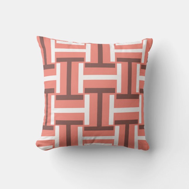 Coussin Armure de corail, de brun et blanche de T (Recto)