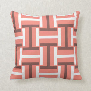 Coussin Armure de corail, de brun et blanche de T