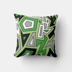 Coussin Aromantic Fierté Aro moderne vert géométrique