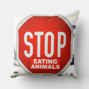 Coussin Arrêter de manger Animaux Végétariens Végétariens