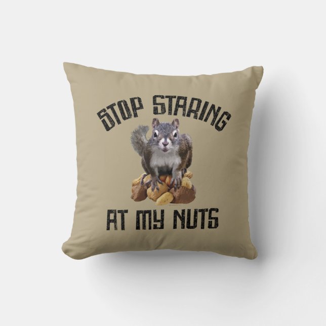Coussin Arrêtez de marcher sur mes nuts - drôle Amateur d' (Recto)