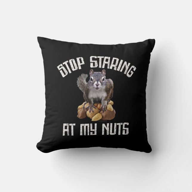 Coussin Arrêtez de marcher sur mes nuts - drôle Amateur d' (Recto)