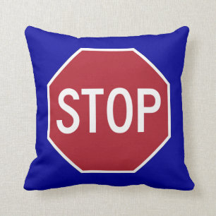 Coussin Arrêtez le signe