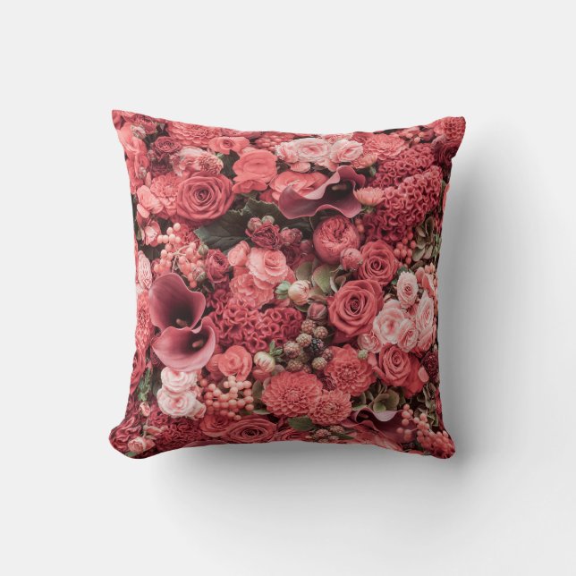 Coussin Arrière - plan abstrait fleuri rapproché. (Recto)