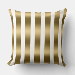 Coussin Arrière - plan blanc Motif Gold Stripes moderne