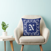 Coussin Arrière - plan bleu de la marine | Monogramme Dama (Chaise)