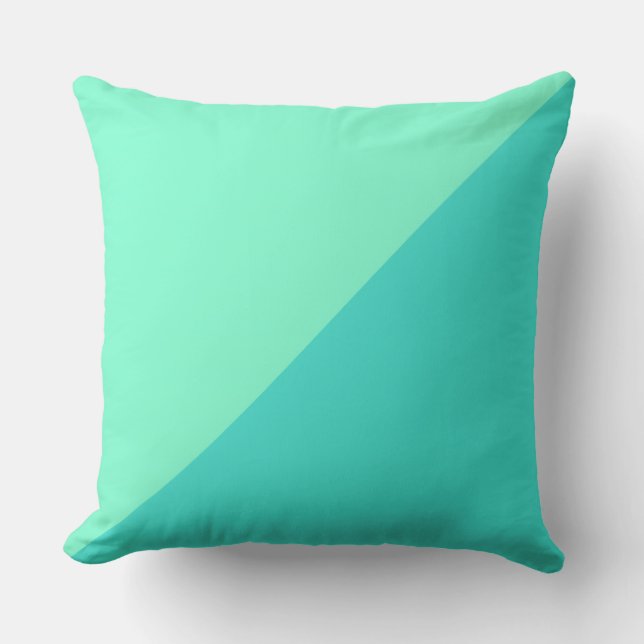 Coussin Arrière - plan couleur solide Turquoise & Aquamari (Recto)