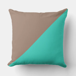 Coussin Arrière - plan couleur solide Turquoise & Beaver