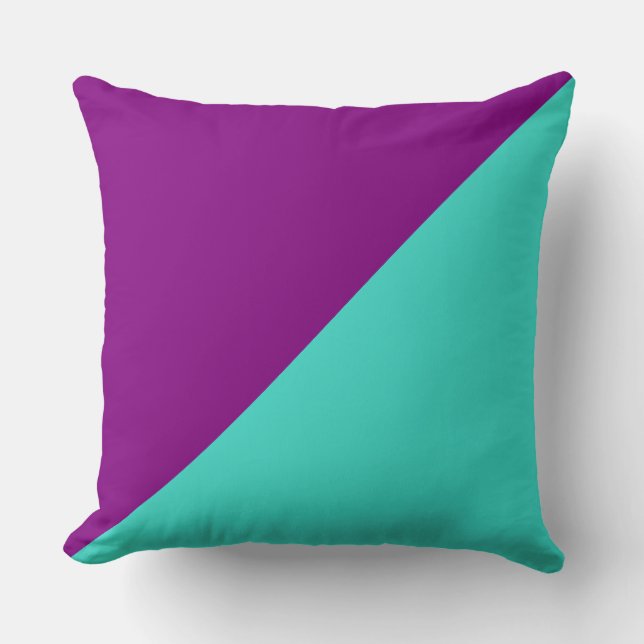 Coussin Arrière - plan couleur solide turquoise et violett (Recto)