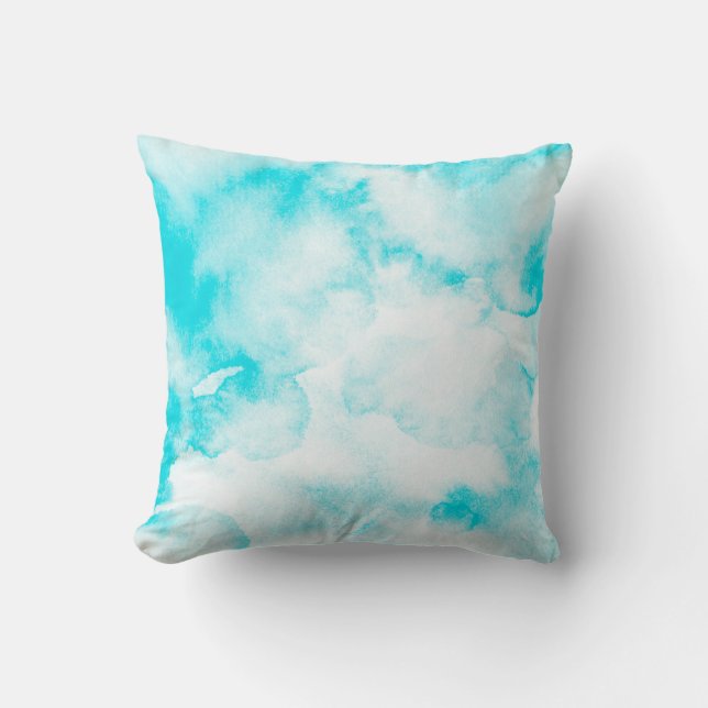 Coussin Arrière - plan d'aquarelle bleu (Recto)