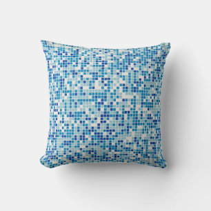 Coussin Arrière - plan de carreaux bleus