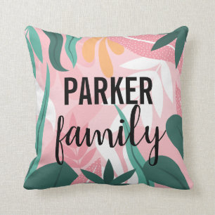 Coussin Arrière - plan de Feuilles exotiques tiré à la