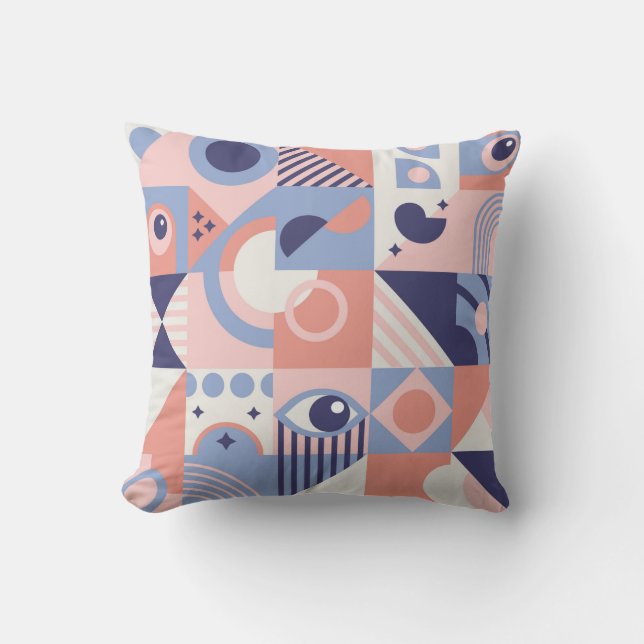 Coussin Arrière - plan de formes géométriques carrés. Esth (Recto)