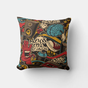 Coussin Arrière - plan de graffiti sans couture. Ppa trans