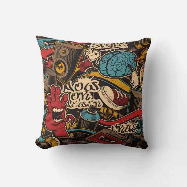 Coussin Arrière - plan de graffiti sans couture. Ppa trans (Recto)