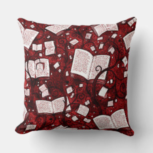 Coussin Arrière - plan de livres rouges