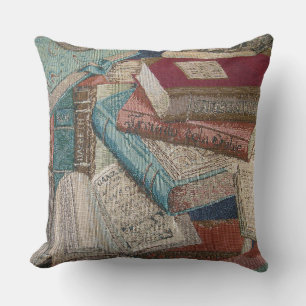 Coussin Arrière - plan de livres Vintages décoratifs