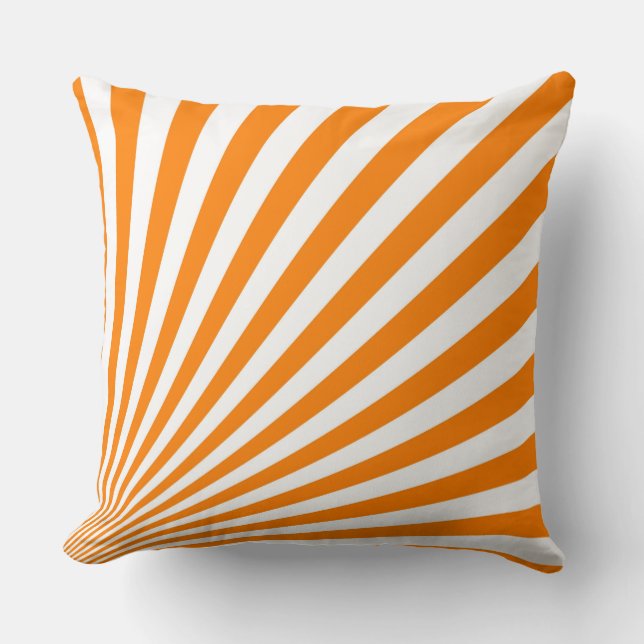 Coussin Arrière - plan de rayons de soleil orange rétro (Recto)
