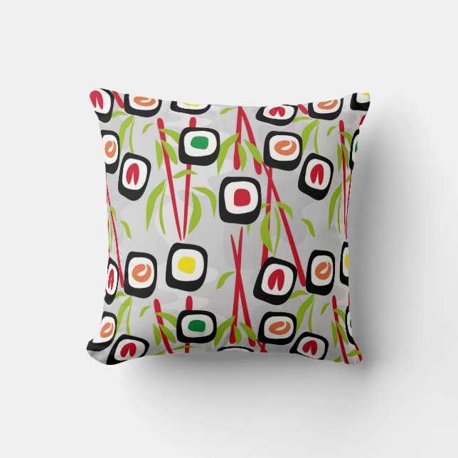 Coussin Arrière - plan de sushi (Recto)