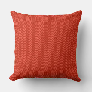 Coussin Arrière - plan de texture de laine de tricot rouge