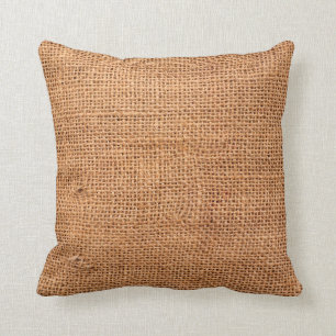 Coussin Arrière - plan de tissu de burlap Brown ou tissu 