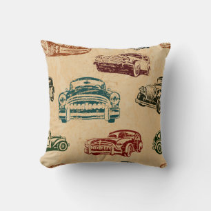 Coussin Arrière - plan de voiture vintage sans couture.