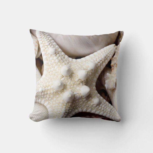 Coussin Arrière - plan d'étoiles de mer de Shell de mer - (Recto)
