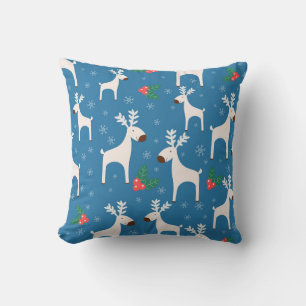 Coussin Arrière - plan d'hiver avec cerfs (motif sans soud