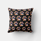Coussin Arrière - plan Empreinte de patte aquarelle (Verso)