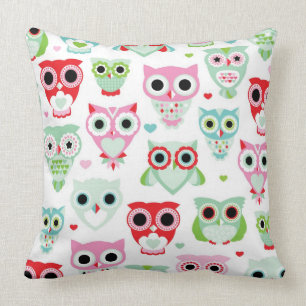 Coussin arrière - plan en pastel de hibou de couleur de