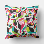Coussin arrière - plan exotique d'oiseau de toucan du (Verso)