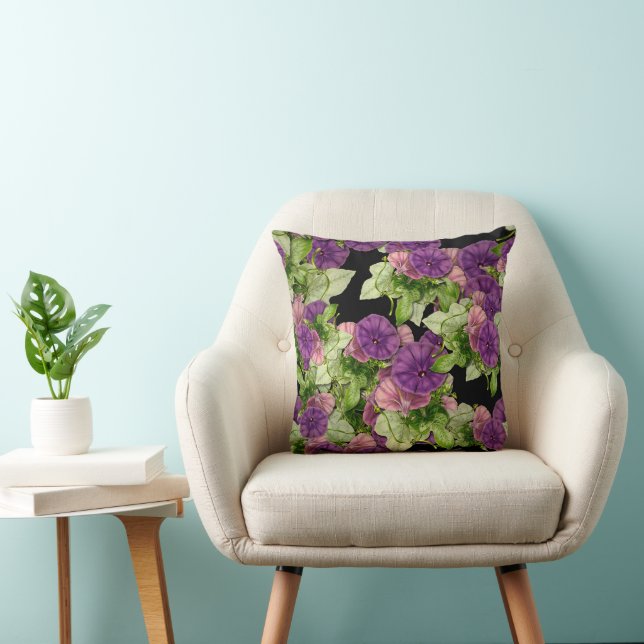 Coussin Arrière - plan floral pourpre (Chaise)