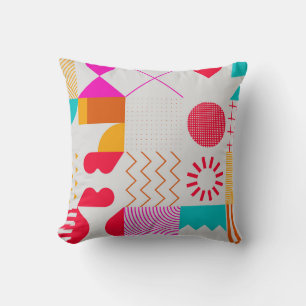 Coussin arrière - plan géométrique tendance des années 80-