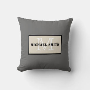 Coussin Arrière - plan minimaliste Monogram Dim Grey